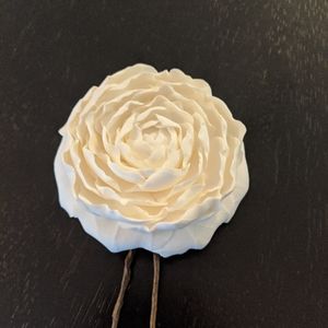 White bridal flower hair pin